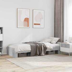 vidaXL Cadru de Pat cu Tăblie Gri Beton 80 x 200 cm Lemn prelucrat imagine