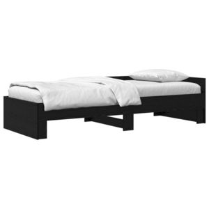 vidaXL Cadru de Pat cu Tăblie Stejar Negru 80 x 200 cm Lemn prelucrat imagine