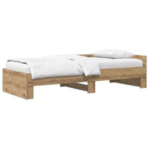 vidaXL Cadru de Pat cu Tăblie Stejar Artizanal 80 x 200 cm imagine