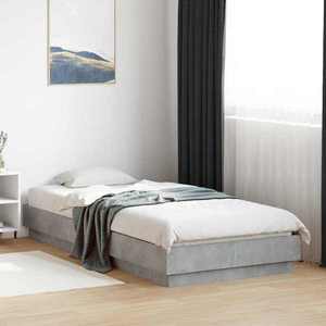 vidaXL Cadru de pat la sol Gri Beton 80 x 200 cm Lemn prelucrat imagine