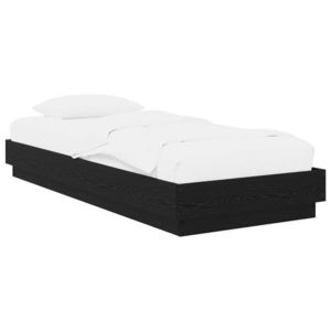 vidaXL Cadru de pat la sol Stejar Negru 80 x 200 cm Lemn prelucrat imagine