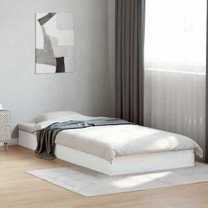 vidaXL Cadru de pat la sol Alb 80 x 200 cm Lemn prelucrat imagine