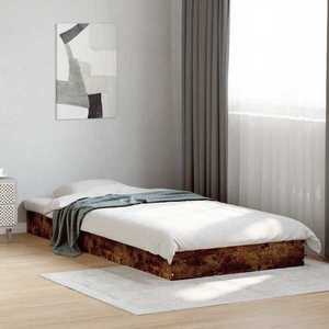 vidaXL Cadru de pat la sol Stejar fumuriu 80 x 200 cm Lemn prelucrat imagine