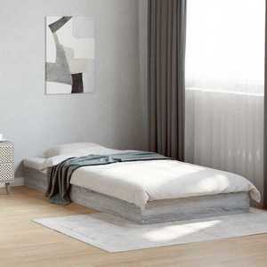 vidaXL Cadru de pat la sol Sonoma gri 80 x 200 cm Lemn prelucrat imagine