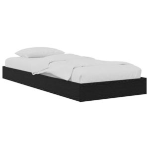 vidaXL Cadru de pat la sol Stejar Negru 80 x 200 cm Lemn prelucrat imagine