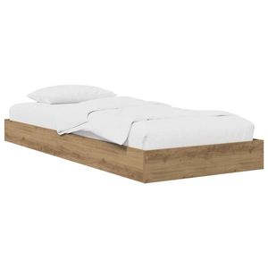 vidaXL Cadru de pat la sol Stejar Artizanal 80 x 200 cm Lemn prelucrat imagine