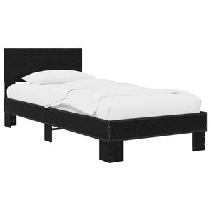 vidaXL Cadru de Pat cu Tăblie Stejar Negru 80 x 200 cm Lemn prelucrat imagine