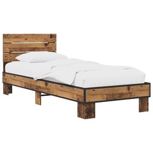 vidaXL Cadru de Pat cu Tăblie Lemn vechi 80 x 200 cm Lemn prelucrat imagine