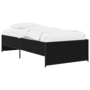 vidaXL Cadru de pat Stejar Negru 80 x 200 cm Lemn prelucrat imagine