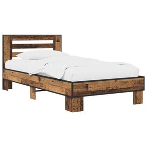 vidaXL Cadru de Pat cu Tăblie Lemn vechi 80 x 200 cm Lemn prelucrat imagine