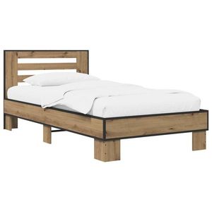 vidaXL Cadru de Pat cu Tăblie Stejar Artizanal 80 x 200 cm imagine