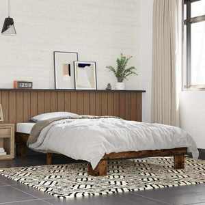 vidaXL Cadru de pat Stejar fumuriu 80 x 200 cm Lemn prelucrat imagine