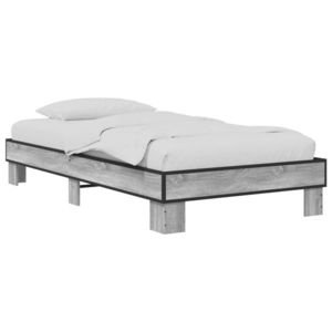 vidaXL Cadru de pat Sonoma gri 80 x 200 cm Lemn prelucrat imagine
