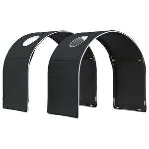 vidaXL Tunel pentru Pat 2 pcs Negru 211 x 52, 5 x 2 cm Poliester imagine