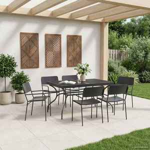 vidaXL Masă de dining extensibilă din plasă Antracit 212 x 90 x 76 cm imagine