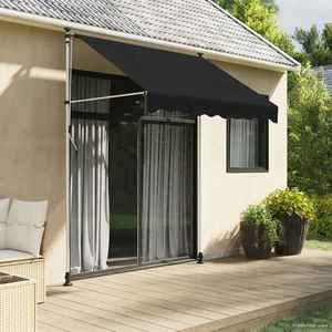 vidaXL Copertină retractabilă manuală Negru 200 cm imagine