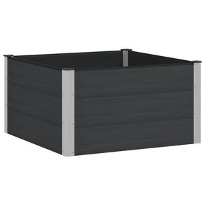 vidaXL Strat înălțat de grădină Negru 100 x 100 x 54 cm alu. imagine