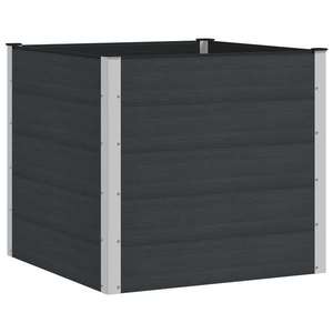 vidaXL Strat înălțat de grădină Negru 100 x 100 x 91 cm alu. imagine
