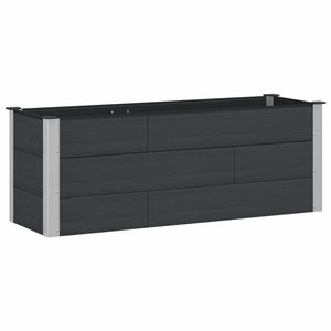 vidaXL Strat înălțat de grădină Negru 150 x 50 x 54 cm alu. imagine