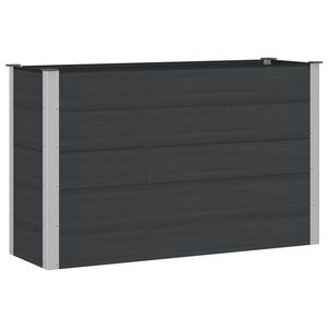 vidaXL Strat înălțat de grădină Negru 150 x 50 x 91 cm alu. imagine