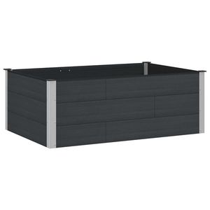 vidaXL Strat înălțat de grădină Negru 150 x 100 x 54 cm alu. imagine