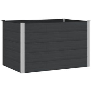 vidaXL Strat înălțat de grădină Negru 150 x 100 x 91 cm alu. imagine