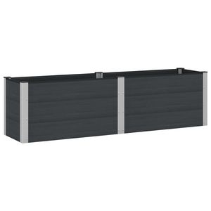 vidaXL Strat înălțat de grădină Negru 200 x 50 x 54 cm alu. imagine