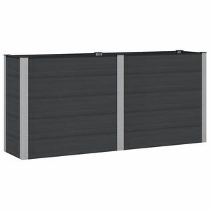 vidaXL Strat înălțat de grădină Negru 200 x 50 x 91 cm alu. imagine