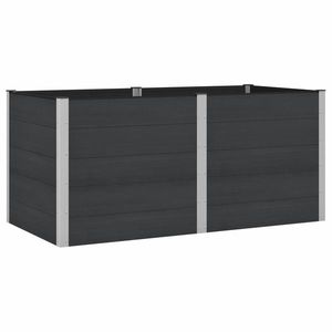 vidaXL Strat înălțat de grădină Negru 200 x 100 x 91 cm alu. imagine