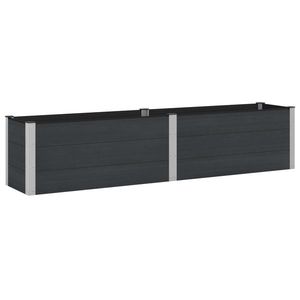 vidaXL Strat înălțat de grădină Negru 250 x 50 x 54 cm alu. imagine