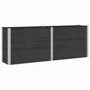 vidaXL Strat înălțat de grădină Negru 250 x 50 x 91 cm alu. imagine