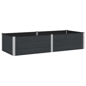 vidaXL Strat înălțat de grădină Negru 250 x 100 x 54 cm alu. imagine