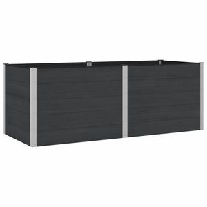vidaXL Strat înălțat de grădină Negru 250 x 100 x 91 cm alu. imagine
