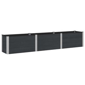 vidaXL Strat înălțat de grădină Negru 300 x 50 x 54 cm alu. imagine