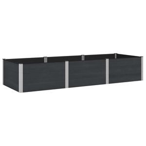 vidaXL Strat înălțat de grădină Negru 300 x 100 x 54 cm alu. imagine