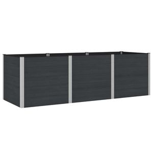 vidaXL Strat înălțat de grădină Negru 300 x 100 x 91 cm alu. imagine