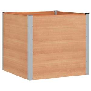 vidaXL Strat înălțat de grădină Maro 100 x 100 x 91 cm alu. imagine