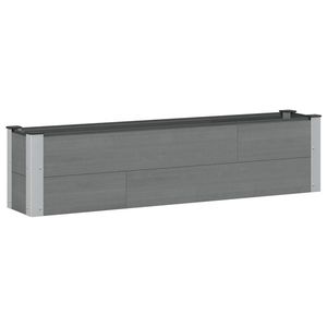 vidaXL Strat înălțat de grădină Gri 150 x 30 x 36 cm alu. imagine