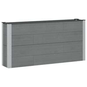 vidaXL Strat înălțat de grădină Gri 150 x 30 x 72 cm alu. imagine