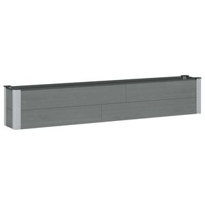 vidaXL Strat înălțat de grădină Gri 200 x 30 x 36 cm alu. imagine