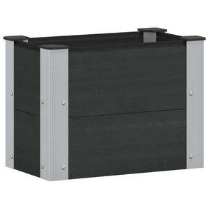 vidaXL Strat înălțat de grădină Negru 50 x 30 x 36 cm alu. imagine