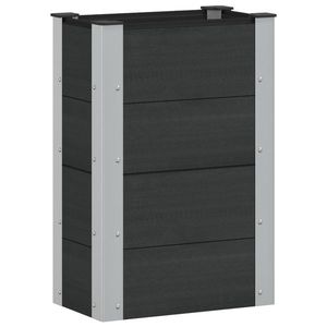 vidaXL Strat înălțat de grădină Negru 50 x 30 x 72 cm alu. imagine