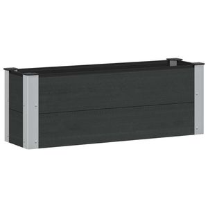 vidaXL Strat înălțat de grădină Negru 100 x 30 x 36 cm alu. imagine