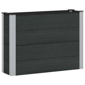 vidaXL Strat înălțat de grădină Negru 100 x 30 x 72 cm alu. imagine