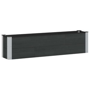 vidaXL Strat înălțat de grădină Negru 150 x 30 x 36 cm alu. imagine