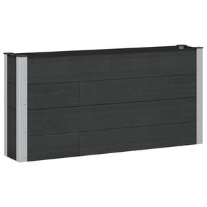 vidaXL Strat înălțat de grădină Negru 150 x 30 x 72 cm alu. imagine