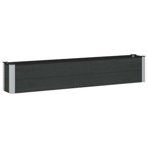 vidaXL Strat înălțat de grădină Negru 200 x 30 x 36 cm alu. imagine
