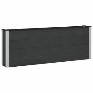 vidaXL Strat înălțat de grădină Negru 200 x 30 x 72 cm WPC și Aluminiu imagine