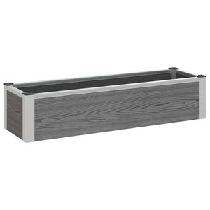 vidaXL Strat înălțat de grădină Gri 100 x 30 x 22 cm WPC și Aluminiu imagine