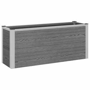 vidaXL Strat înălțat de grădină Gri 100 x 30 x 22 cm WPC și Aluminiu imagine